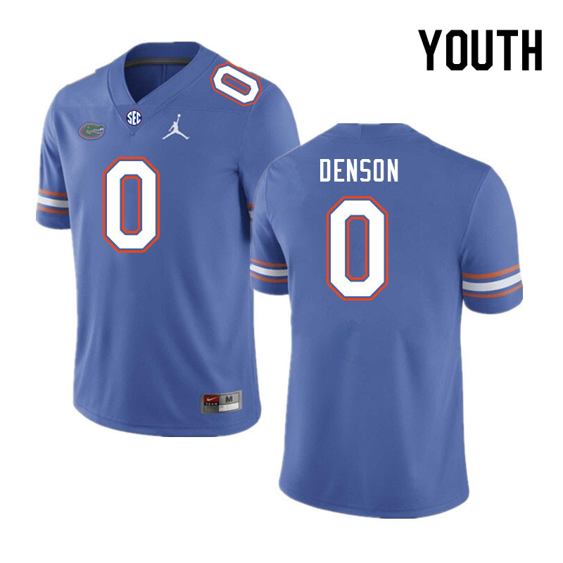 Youth #0 Sharif Denson Florida Gators College Football Jerseys Stitched-Royal - Click Image to Close